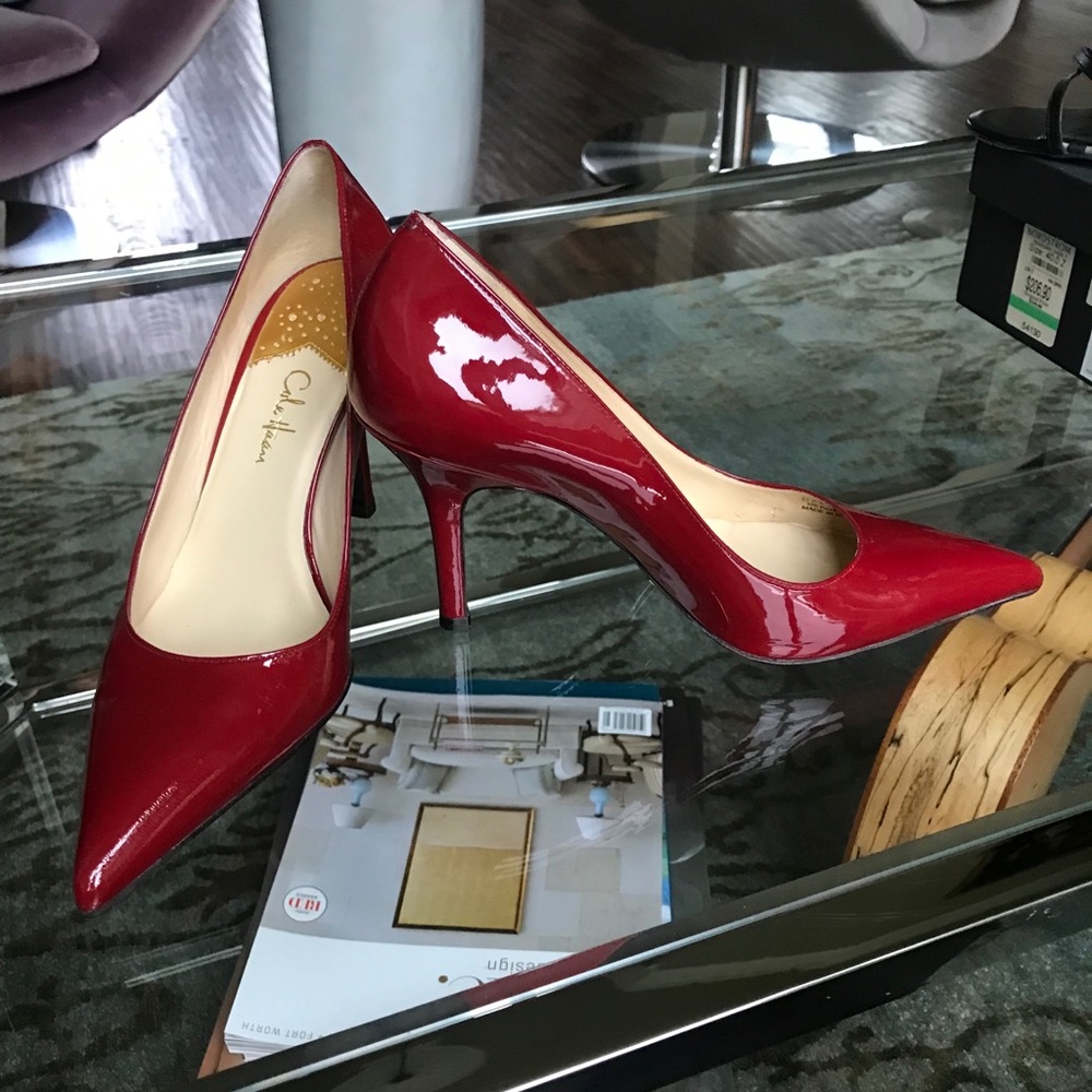 Cole Haan Fiona High.Air.Pump Claret Patent Pumps